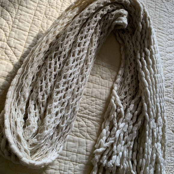 BOHO☁️ cozy neutral woven scarf / marshmallow soft - Picture 4 of 5